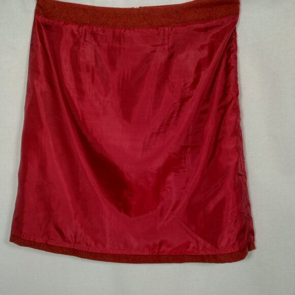 Chadwicks of Boston Pencil Skirt Size 18W Rust Orange Wool Blend Office Wear - Picture 4 of 15